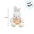 Coelho de Pelúcia Branco com Roupa Salmão - 32cm - 1 unidade - Rizzo - Imagem 3