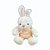 Coelho de Pelúcia Branco com Roupa Salmão - 32cm - 1 unidade - Rizzo - Imagem 4