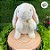 Coelho de Pelúcia Sentado com Sino - Branco - 22cm - 1 unidade - Rizzo - Imagem 1