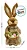 Decoração de Páscoa Coelha de Palha Vestido Xadrez com Cesto - 34cm - 01 unidade - Rizzo - Imagem 3