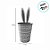 Cachepot de Metal com Orelhas de Coelho - Azul e branco - 27cm - 1 unidade - Cromus - Rizzo - Imagem 4