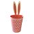 Cachepot de Metal com Orelhas de Coelho - Rosa e branco - 27cm - 1 unidade - Cromus - Rizzo - Imagem 5