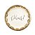 Prato Papel Biodegradável Celebrete Dourado e Branco - 10 unidades - 18 cm - Rizzo - Imagem 1