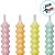 Vela Palito Sanfonada Metalizada Colorida Candy - 8cm - 6 unidades - Silver Festas - Rizzo - Imagem 2