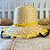 Chapéu de Palha De Renda Com Trança Preta - Amarelo - 34cm - 1 unidade - Rizzo - Imagem 1
