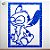 Quadro Decorativo - Stitch Glitter Azul - 38x28cm - 1 unidade - Disney Original - Rizzo - Imagem 1