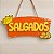 Placa De Sinalização Em MDF Salgados De Festa Junina - Laranja - 30x11,5cm - 1 unidade - Rizzo - Imagem 1