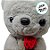 Urso De Pelúcia Com Flor - Bege - 27cm - 1 unidade - Rizzo - Imagem 3