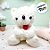 Urso De Pelúcia Com Flor - Branco - 27cm - 1 unidade - Rizzo - Imagem 1