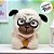 Cachorro Pug De Pelúcia " Zangado " - Branco - 19cm - 1 unidade - Rizzo - Imagem 1