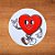 Adesivo Redondo Coração Vintage - 3x3cm - 30 unidades - Stickr - Rizzo - Imagem 1