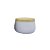 Lata de Metal com Tampa Estampa Madeira - Branco - 240ml - 7,5x5,5cm - 1 unidade - Rizzo - Imagem 1