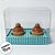 Caixa Mini Cupcake Com Tampa Transparente 2 Cavidades (11x9x5,5cm) Azul com Bolinhas Marrons - 10 unidades - Assk - Rizz - Imagem 4