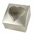 Caixa Para Doces Com Visor De Coração - Prata - 5,5x5x3cm - 10 unidades - Assk - Rizzo - Imagem 1