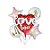 Kit Balão De Festa Micro Foil Love You - 22' - 55cm - 6 unidades - Rizzo - Imagem 1