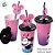Copo de Plástico com Tampa e Canudo Minnie Mouse Rosa - 500ml - 1 unidade - Disney Original - Rizzo - Imagem 5