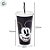 Copo de Plástico com Tampa e Canudo Mickey Preto e Prata - 700ml - 1 unidade - Disney Original - Rizzo - Imagem 3