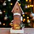 Casinha Nevada Decorativa de Natal - Marrom - 23cm - 1 unidade - Rizzo - Imagem 1