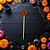 Pick Decorativo De Hallowen - Caveira - Laranja - 8cm - 10 unidades - Rizzo - Imagem 1