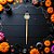 Pick Decorativo De Hallowen - Abobóra Com Chapéu - Branco - 8cm - 10 unidades - Rizzo - Imagem 1