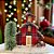 Casinha Decorativa de Natal - Vermelho/Xadrez - 22cm - 1 unidade - Rizzo - Imagem 1