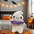 Fantasma de Pelúcia com Boia Roxa - Branco - 23 cm  - 1 unidade - Rizzo - Imagem 1