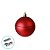 Bola de Natal - Vermelha - Matte e Glitter - 8cm - 4 unidades - Cromus - Rizzo - Imagem 3