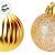 Bola de Natal - Ouro - Gomo e Glitter - 8cm - 4 unidades - Cromus - Rizzo - Imagem 2