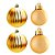 Bola de Natal - Ouro - Matte e Gomo - 8cm - 4 unidades - Cromus - Rizzo - Imagem 1