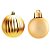 Bola de Natal - Ouro - Matte e Gomo - 10cm - 2 unidades - Cromus - Rizzo - Imagem 1