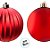 Bola de Natal - Vermelha - Matte e Gomo - 10cm - 2 unidades - Cromus - Rizzo - Imagem 2