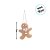 Enfeite Para Pendurar De Natal - Ginger Bread Com Gravata - Marrom e Branco - 10cm - 1 unidade - Cromus - Rizzo - Imagem 3
