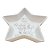 Bandeja Decorativa de Natal de Cerâmica - Estrela Floresta Branca - 15x15cm  - 1 unidade - Rizzo - Imagem 1