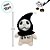 Caveira de Pelúcia com Touca "Boo!" - Branco e Preto - 29cm - 1 unidade - Rizzo - Imagem 7