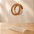 Sacola Transparente Fosca PVC com Alça Redonda de Couro Marrom - 27x23x11cm  - 1 unidade - Rizzo - Imagem 1