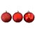 Bola de Natal em Tubo - Lisa, Fosco e Glitter Vermelho - 8cm - 6 unidades - Cromus - Rizzo - Imagem 1