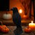 Enfeite Decorativo De Halloween Com Som e Movimento - Corvo Preto - 38,5x16,5cm - 1 unidade - Cromus - Rizzo - Imagem 1