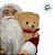 Papai Noel Decorativo em Pé com Saco de Presentes e Urso - Vermelho e Dourado - 30cm - 1 unidade - Rizzo - Imagem 4