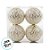 Bolas de Natal - Branca com Detalhes Dourados - 10cm - 4 unidades - Cromus - Rizzo - Imagem 2