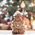 Enfeite De Natal em Resina - Boneco Ginger Menina - Marrom e Branco - 12,5x8,5cm - 1 unidade - Cromus - Rizzo - Imagem 1