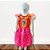 Vestido de Festa Junina Colorido - Bonequinha - Laranja e Rosa - GG - 1 unidade - Rizzo - Imagem 1