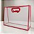 Sacola Transparente Fosca Horizontal Pvc Alça Plana Vermelha - 22x30x9cm - 1 unidade - 1 unidade - Cromus - Rizzo - Imagem 1