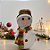 Enfeite Decorativo de Natal com Luz - Boneco de Neve com Cachecol - Dourado/Verde/Vermelho - 24cm - 1 unidade - Rizzo - Imagem 1