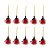 Pick Decorativo de Halloween - Mini Vassoura de Tule Vermelho - 11cm - 10 unidades - Rizzo - Imagem 1