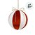 Bola de Natal - Tecido Vermelho com Listras Brancas - 8cm - 1 unidade - FlorArte - Rizzo - Imagem 2