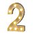 Luminoso Mini Número "2" com LED Amarelo - 16x12x3cm - 1 unidade - Rizzo - Imagem 1
