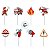 Pick Decorativo Para Doces - Festa Bombeiros - 11cm - 8 unidades - Regina - Rizzo - Imagem 2