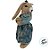Enfeite Decorativo de Páscoa - Coelho em Pé com Vestido Bordado Azul - Linha Realeza Premium - 48x17x22cm - 1 unidade - - Imagem 5