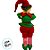 Enfeite Decorativo de Natal - Elfo em Pé Verde e Vermelho - 13x60x12cm - 1 unidade - Rizzo - Imagem 3