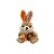 Coelho de Pelúcia Bege com Laço Marrom Segurando Cenoura - 26x16cm - 1 unidade - Rizzo - Imagem 2